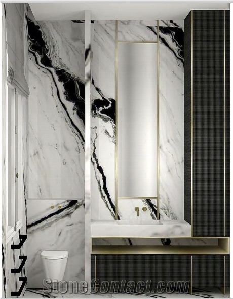 Natural Stone Stairs Design White Panda Marble Steps