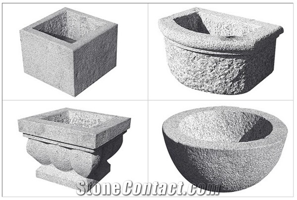 Outdoor Square/Granite Flowerpot