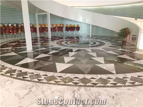 Royal Platinum Marble Polished Water Knife Parquet Tiles