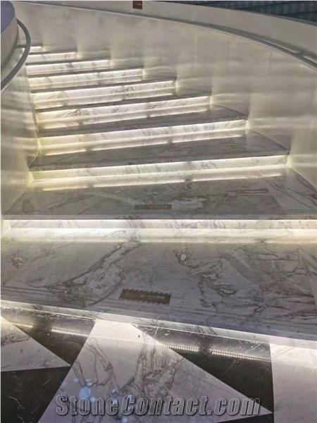 Royal Platinum Marble Polished Water Knife Parquet Tiles