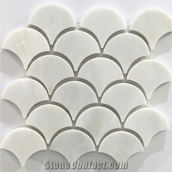 White Marble Mosaic Tiles Brick Tile