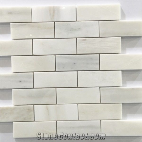 White Marble Mosaic Tiles Brick Tile