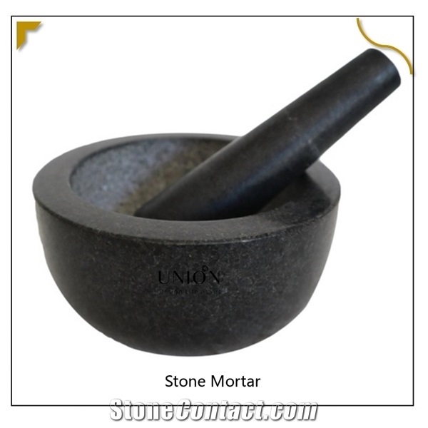 6 Inch Mortar&Pestle Set Solid Stone Grinder/Guacamole Bowl