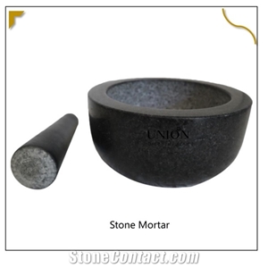 6 Inch Mortar&Pestle Set Solid Stone Grinder/Guacamole Bowl
