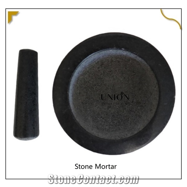 6 Inch Mortar&Pestle Set Solid Stone Grinder/Guacamole Bowl