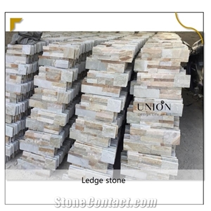 Beige Format Slate Thin Wall Ledge Stone Veneer Cladding Dec