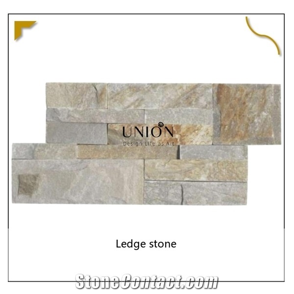 Beige Format Slate Thin Wall Ledge Stone Veneer Cladding Dec