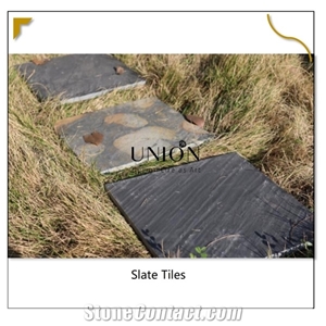 Black Slate Tiles Floor Rectangle Natural Slate Garden Stone
