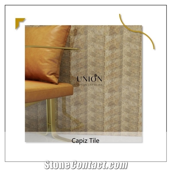 Gold Capiz Tiles Mother Of Pearl Seashell Mosaic Bedsroom