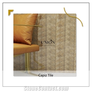 Gold Capiz Tiles Mother Of Pearl Seashell Mosaic Bedsroom
