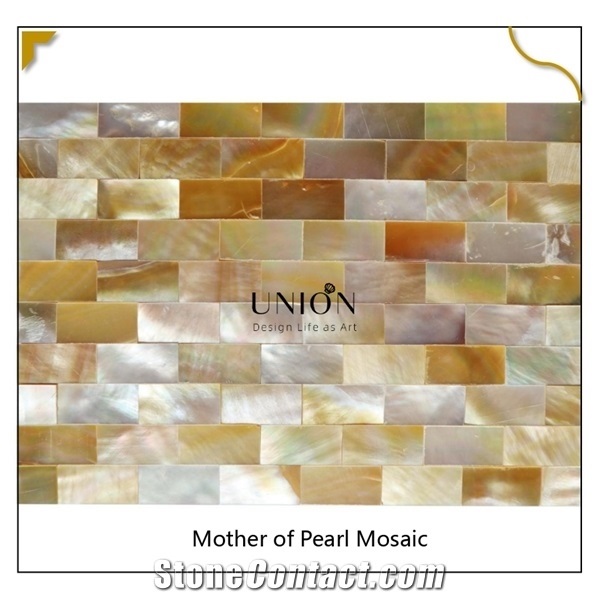 Gold Ocean Mother Of Pearl Mosaic Tile/Kitchen Backsplash