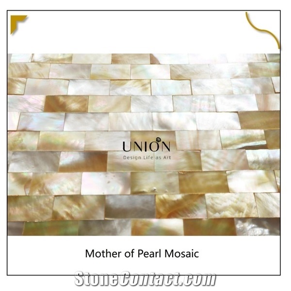 Gold Ocean Mother Of Pearl Mosaic Tile/Kitchen Backsplash
