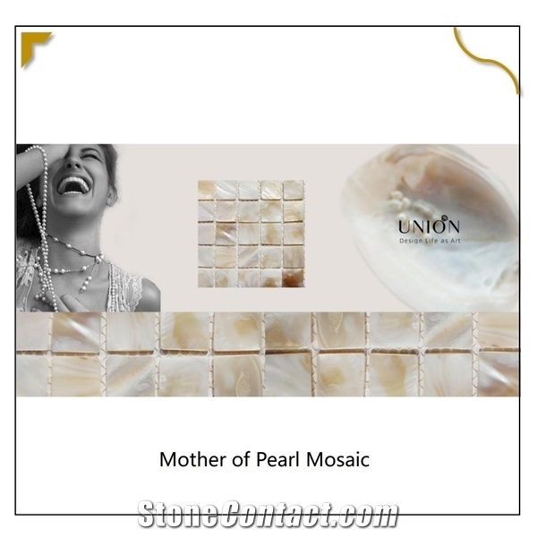 High Grade Decoration Mosaic Cream White Mother Of Pearl