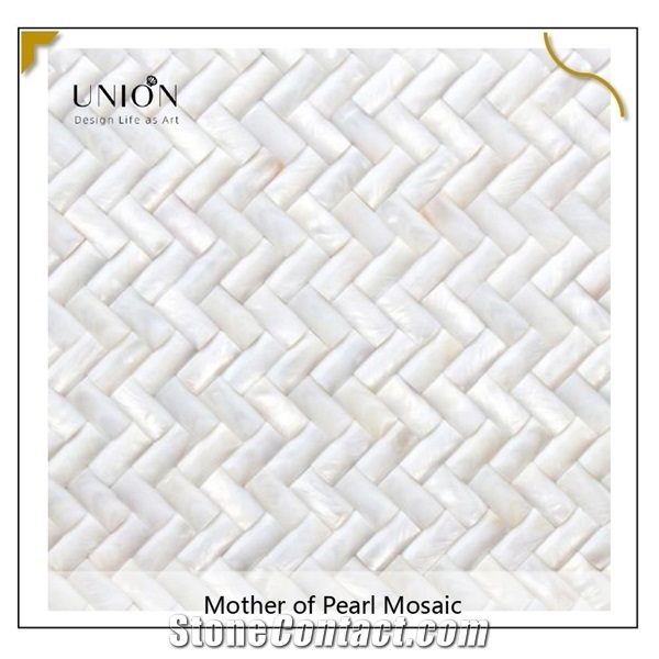Mother Of Pearl Herringbone 3d Shell Mosaic Bathroom Tile
