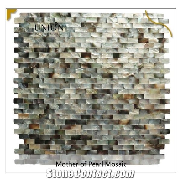 Mother Of Pearl Peel&Stick Mosaic Black Wall Stickers Tiles