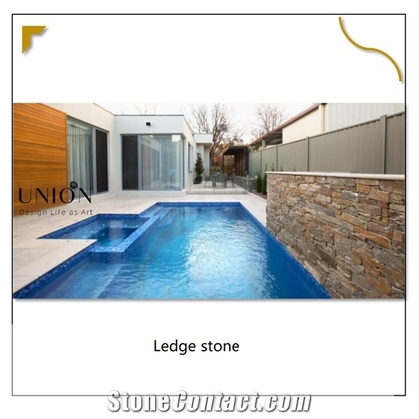 Natural Ledge Rusty Quartzite Cement Wall Ledge Stone Cp005