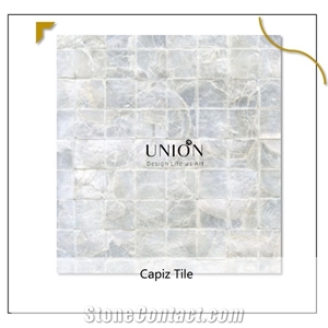 Serene Pure White Of Pearl Seashell Capiz Tile Mosaic Deco