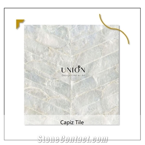 Serene Pure White Of Pearl Seashell Capiz Tile Mosaic Deco