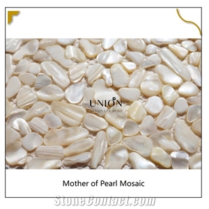 White Pebble Random Mother Of Pearl Art Mosaic Floortile