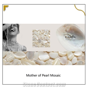White Pebble Random Mother Of Pearl Art Mosaic Floortile