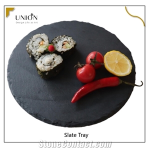 Wholesale Customized Size Natural Black Slate Tray Slate