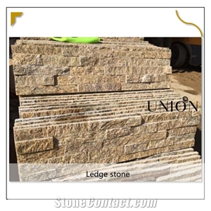 Yellow Granite Tiger Skin Slate Wall Panel Rectangular Piece