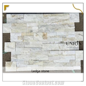 Yellow White Split Slate Stacked Ledge Culture Stone Veneer