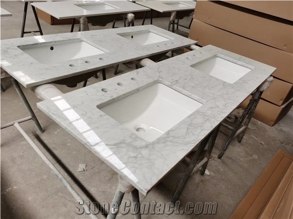 Bianco Carrara White Marble Vanity Tops Marble Bath Tops
