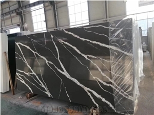 Black Quartz Surface Quartz Stone Slab for Kitchen Counter Top