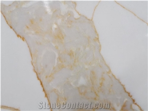 Gold Quartz Stone Quartz Surface Slabs for Counter Top