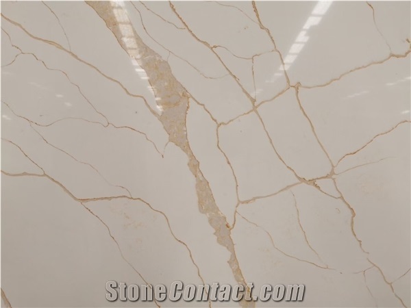Gold Quartz Stone Quartz Surface Slabs for Counter Top