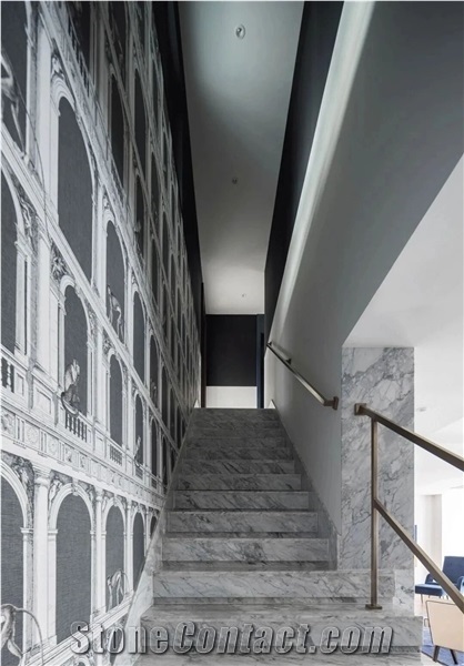 Grey Marble Steps Marble Stairs Treads,Marble Threshold