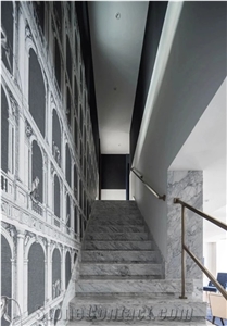 Grey Marble Steps Marble Stairs Treads,Marble Threshold