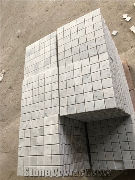 Carrara White Marble 2" Square Mosaic Tile
