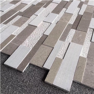 Wooden Veins Marble 3D Brick Mosaic Tile