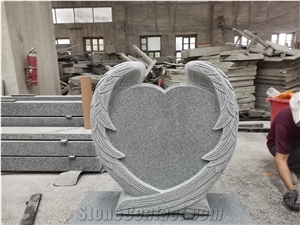 Front and Back Side Wings Single Heart Sculpture