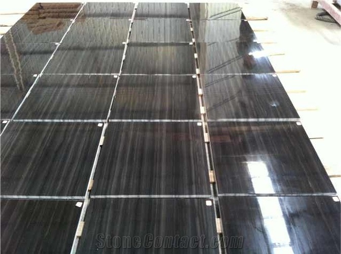 Black Wooden Marble Slabs