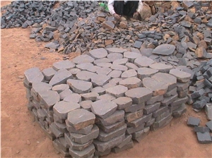 Unordely Conbination Stone Black Basalt Paving