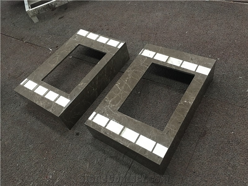 Amber Grey Marble Vanity Top Countertop for Bathroom