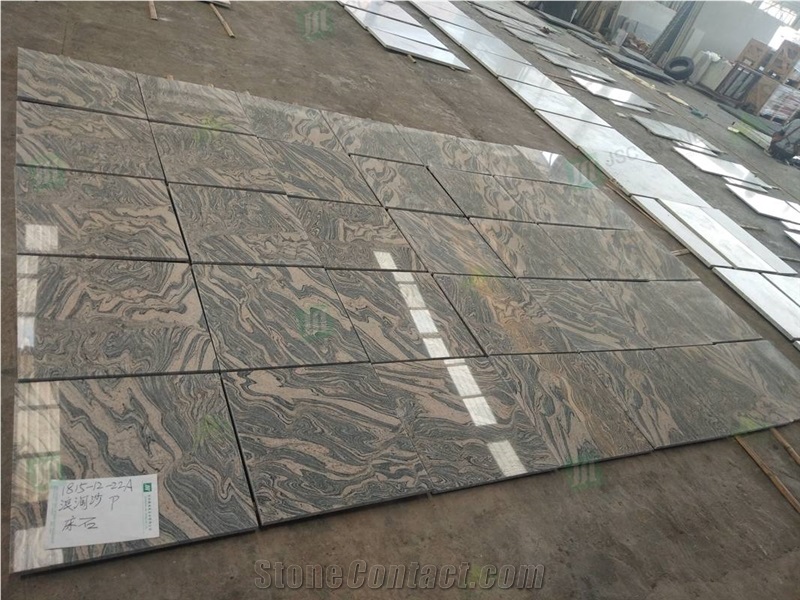 China Juparana Grey Granite Floor Tiles Wave Granite
