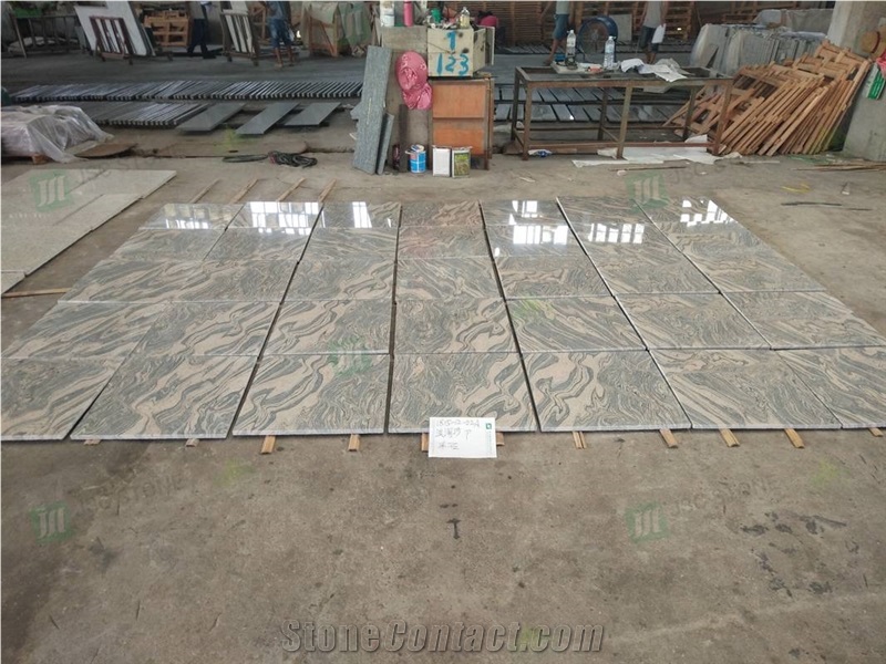 China Juparana Grey Granite Floor Tiles Wave Granite