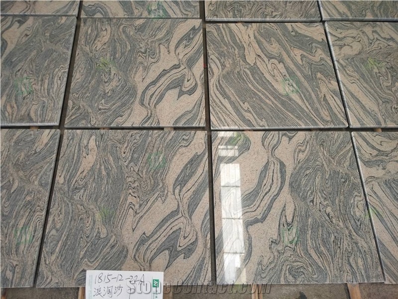 China Juparana Grey Granite Floor Tiles Wave Granite