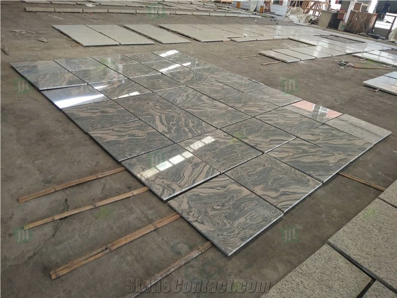 China Juparana Grey Granite Floor Tiles Wave Granite