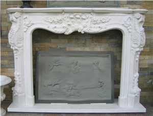 Customized Fireplace with Natural Marble for Home Decoration
