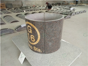 Dokota Column Mahogany Granite Customized Size