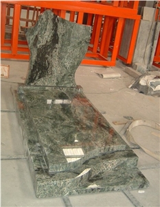 Green Granite Tombstone Gravestone Carving Headstone