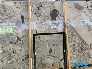 High Quality China Natural Fossil Grey Marble Slabs