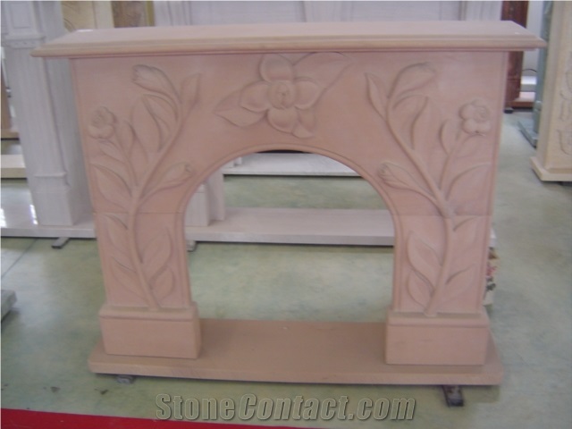 Natural China Customized Sandstone Fireplace Interior Dec.