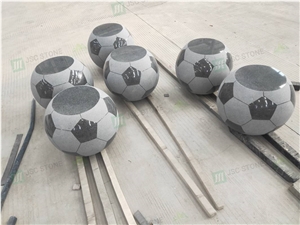 Natural Grey Granite Football Sculpture