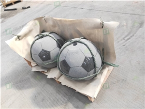 Natural Grey Granite Football Sculpture